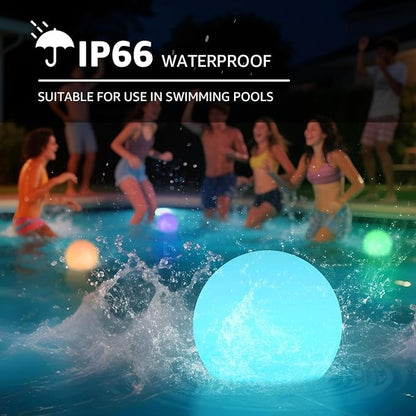 FUYO Floating Pool Lights, IP66 Water-Resistant LED Ball Mood Lamp with APP & Remote, Color-Changing Smart Night Light for Pool, Garden, Patio, Party, Indoor/Outdoor Decor (6-inch)