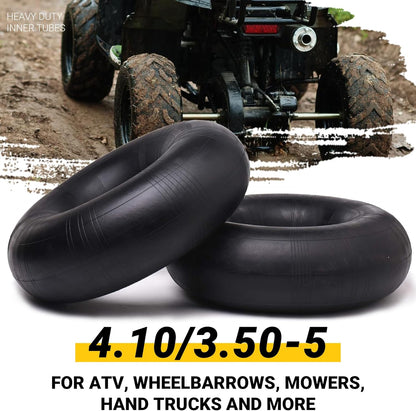AR-PRO 4.10/3.50-5 Heavy Duty Replacement Inner Tube with TR-87 Bent Valve Stem (2-Pack) - for Wheelbarrows, Mowers, Hand Trucks and More