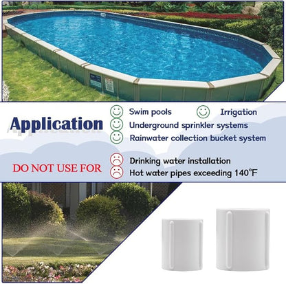 12PCS 1/2 Inch Female to Female Threaded PVC Pipe Fittings Double Female Thread Coupling Pipe Adapter Connectors for Sprinkler, Drip Irrigation System, Pipes Extension HE025-1/2