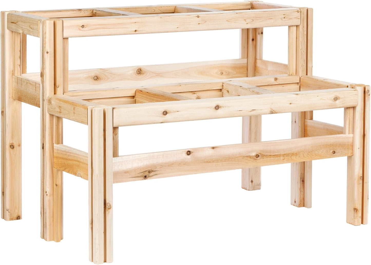 Greenes Fence Two-Tiers Six Bucket Elevated Cedar Wood Garden Frame, 43 in. x 30 in. x 30 in. - Made in USA with North American Cedar