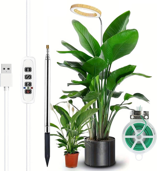 Grow Light for Indoor Plants, 6.3" Full Spectrum LED Plant Grow Light, 11.8-63in Height Adjustable Growing Lamp with Auto Timer 3H/9H/12H, 10 Dimmable Levels (1 Pack)