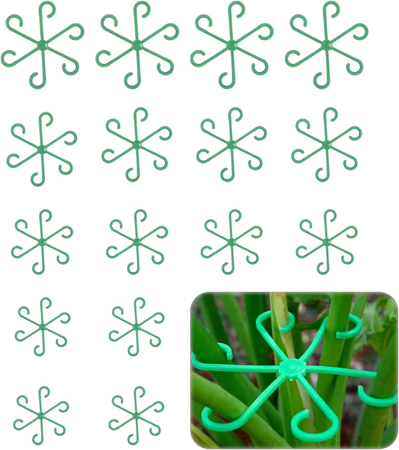 Monstera Plant Support, 16Pcs Plant Stem Support for Indoor Plants - Heavy Sturdy Climbing Plant Stakes for Potted Vines, Monstera, Flowers Green