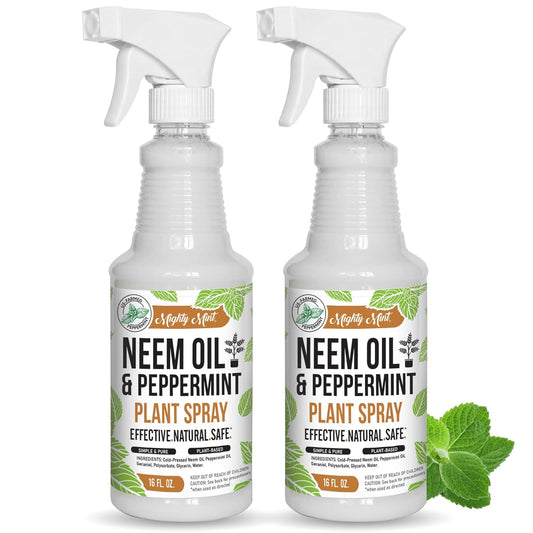 Mighty Mint Neem Oil & Peppermint Plant Nutrient Spray – Natural Leaf Shine for Indoor & Outdoor
