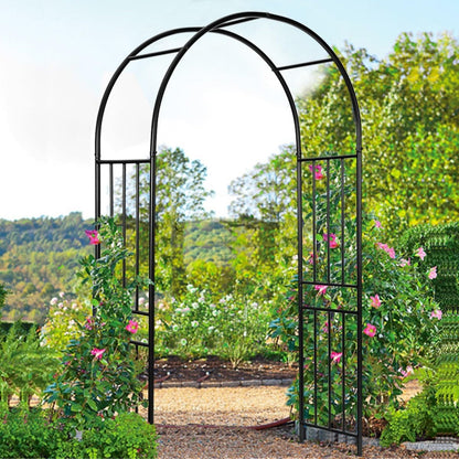 S AFSTAR Metal Garden Arch, 7.2ft/86 Outdoor Arbor for Various Climbing Plant Flower, Arch Trellis for Wedding Garden Bridal Party Festival Decoration, Easy-to-Assemble