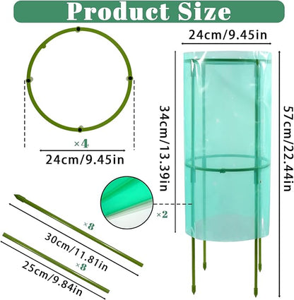 2Pcs Garden Plant Protectors,22.44 ''H × 9.45" w Reusable Seedling Plant Protector Covers for Protection Against Sun, Frost, Snails etc.