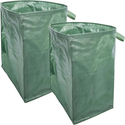 2 Pcs 53 Gallon Reusable Lawn Bags, Yard Waste Container with Easy Sweep Leaf Collector PP Material, Large Capacity, Foldable, Ideal for Leaves, Branches, and Grass Clippings