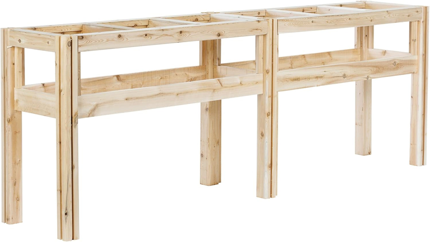 Greenes Fence Six Bucket Elevated Cedar Wood Garden Frame, 84 in. x 16 in. x 30 in. - Made in USA with North American Cedar