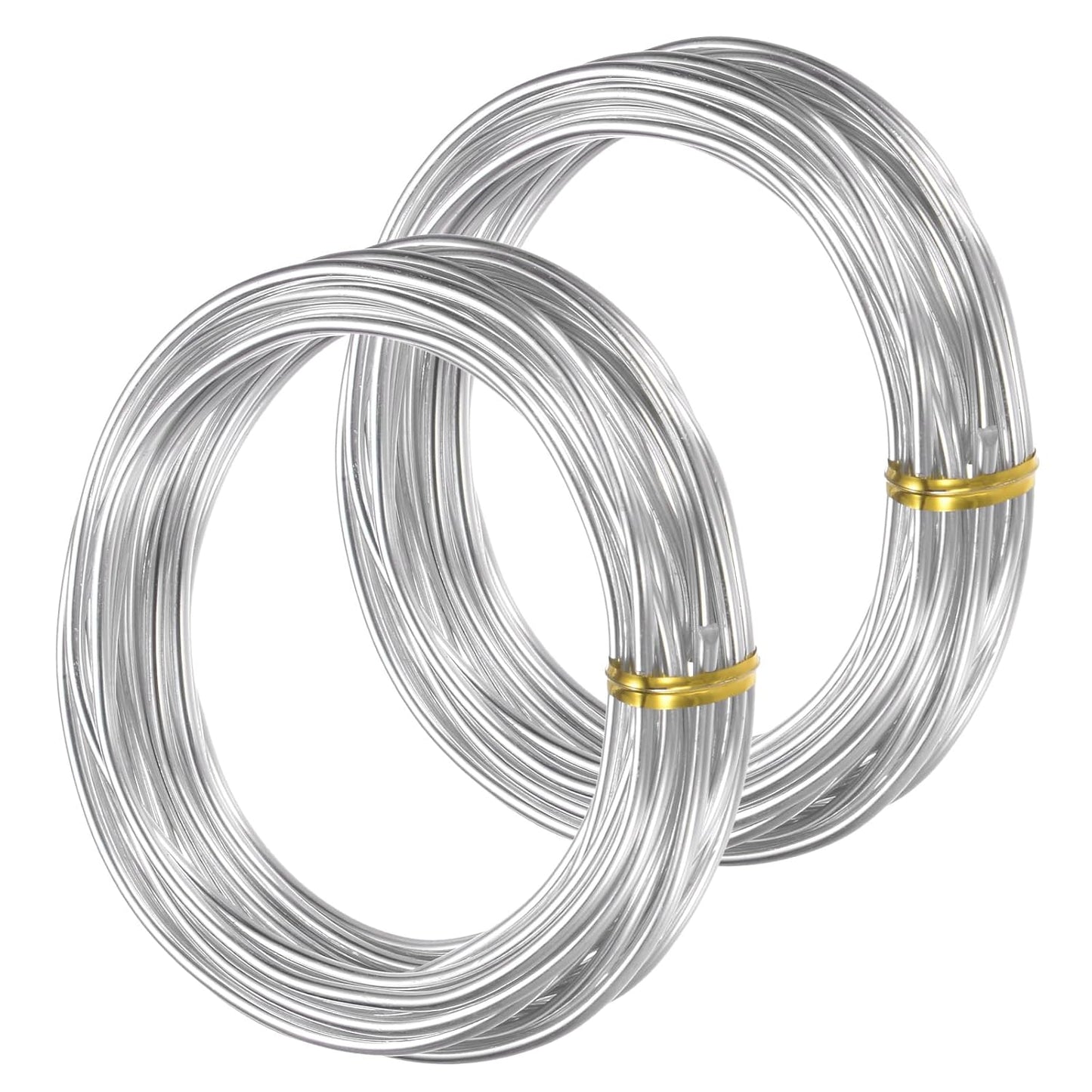 2-Rolls 2.5mm Bonsai Training Wire, 32.8 Feet Total Anodized Aluminum Bonsai Wires for Bonsai Tree Shaping/Branches Fixing/Trunk Holding/DIY Crafting [16.4ft Each, Silver]