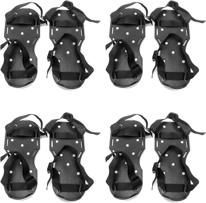 QWORK Gunite Spiked Shoes With 3/4” Short Spikes Perfect For Epoxy Floor, Overlays, Cover Installation, Green Color (Pair)