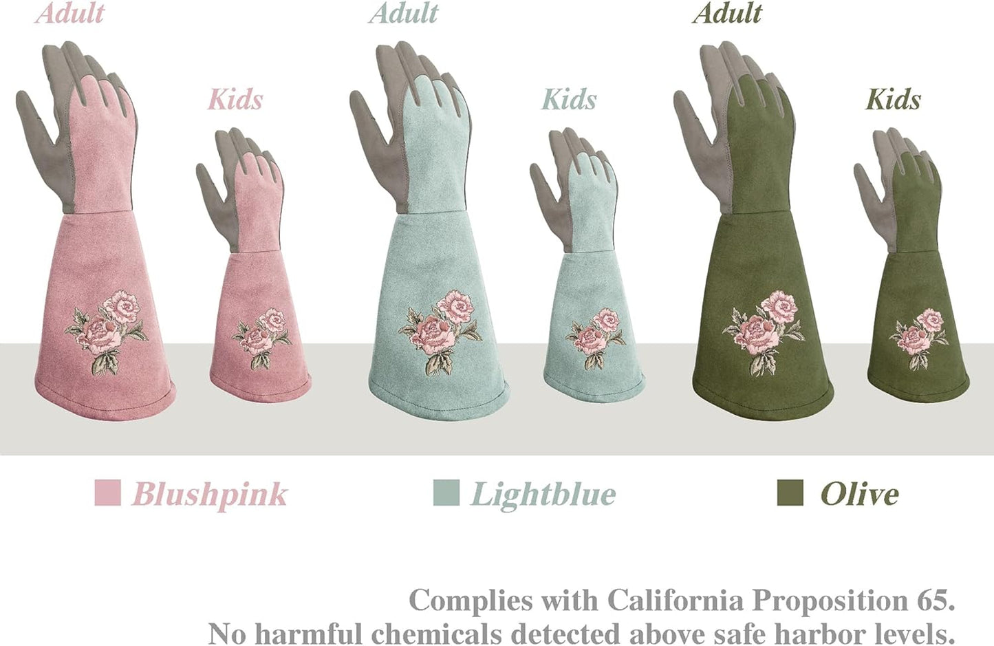 Rose Pruning Gloves Thorn Resistant, Embroidery Gardening Gloves with Extra Long Forearm Protection