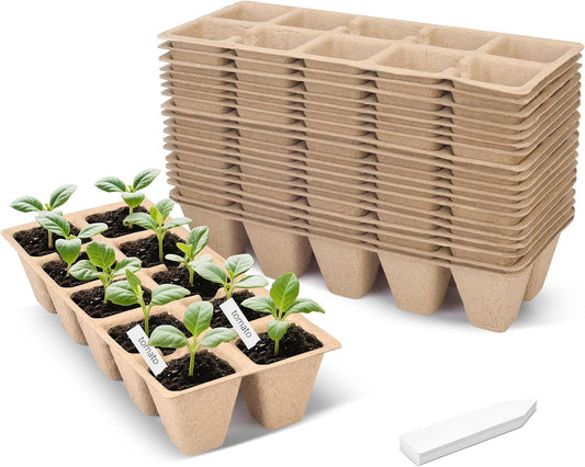200 Cells Peat Pots, Seed Starter Trays Planting Trays for Seedlings, 20 Pack Germination Trays