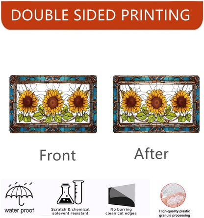 Large Acrylic Sunflower with Green Leaves Window Hanging Decor - Stained Glass Style with Colorful Yellow Flower, Suncatchers for Bedroom, Garden & Home Decoration - Ideal Gift for Mom, Grandma