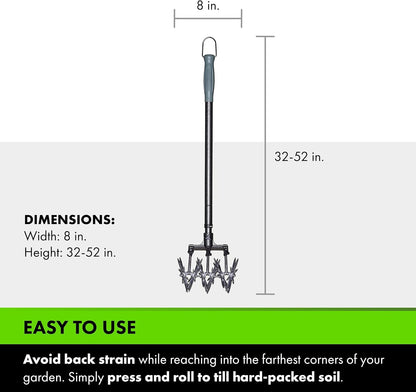 Yard Butler- Rotary Cultivator - Durable Garden Cultivator for Healthy Soil - Customizable Tiller to Meet Garden & Lawn Needs - Ergonomic Gardening Tool Design - Standard Packaging