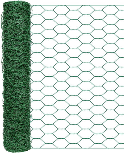 Garden Poultry Green Chicken Wire - 16.5 '' × 590 '' Chicken Wire Floral for Crafts, Garden Fence Animal Barrier, 1 inch Mesh Poultry Netting Fence, Pet/Rabbit/Chicken Wire Fencing