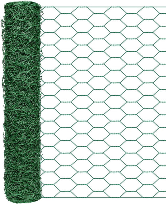 Garden Poultry Green Chicken Wire - 16.5 '' × 590 '' Chicken Wire Floral for Crafts, Garden Fence Animal Barrier, 1 inch Mesh Poultry Netting Fence, Pet/Rabbit/Chicken Wire Fencing