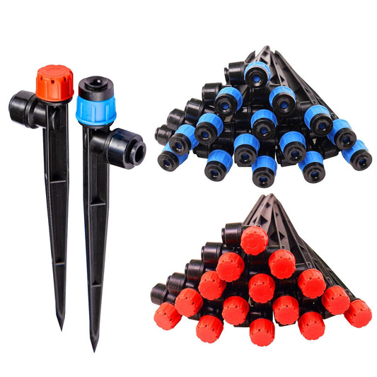 32 Pack New Easy-Connect Drip Emitters Sprays for 1/4" Drip Irrigation Tubing (16 Pcs Quick-Connect
