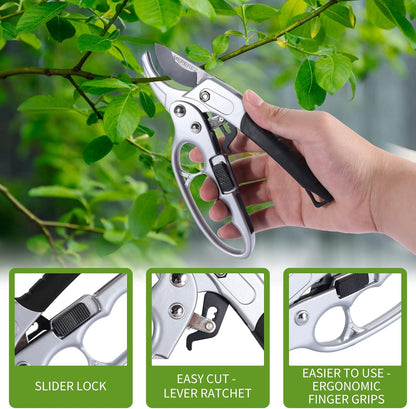 MEPEREZ Ultra Sharp Garden Clippers,Hand Clippers for yard work, Sharp Garden snips and pruners, Work 3 times easier, Premium Gardening shears & scissors