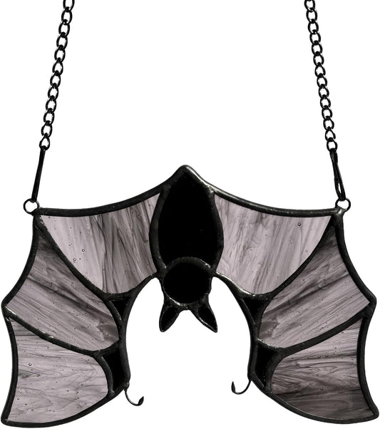 Stained Glass Bat Decor Window Hangings Ornament, Gothic Bat Suncatcher Halloween Decorations