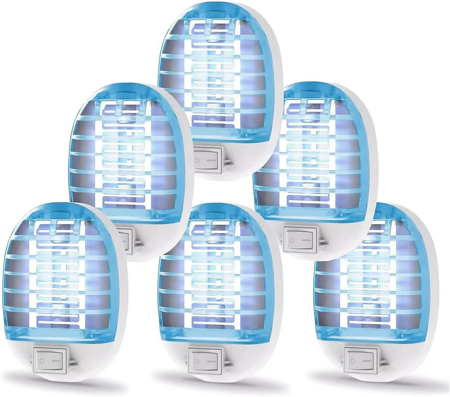 6 Pack Bug Zapper Indoor, Electronic Mosquitoes Killer Zapper with Blue Lights for Living Room, Baby Room, Kitchen, Bedroom(4)