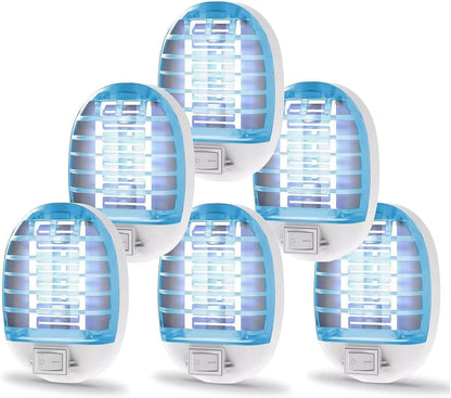 6 Pack Bug Zapper Indoor, Electronic Mosquitoes Killer Zapper with Blue Lights for Living Room, Baby Room, Kitchen, Bedroom(4)