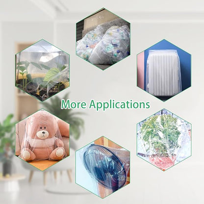 ANPHSIN 6 Pcs Winter Plant Cover Freeze Protection - 24" x 32" Plastic Plant Frost Bags with Drawstring, Transparent Waterproof Plant Shelter Coverings for Outdoors Garden Potted Plants