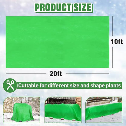 Alphatool 2.0oz/yd² Plant Covers Freeze Protection - 10 x 20 ft Easy of Use Green Winter Plant Frost Blanket Shield for Raised Beds, Reusable Garden Fabric Cloth Floating Row Cover for Outdoor Plants