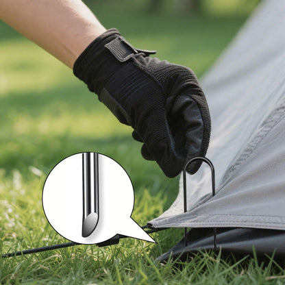 6 inch 25 Pack U Shape Green Garden Stakes,11 Gauge Garden Pins,U-Shaped Tent Stakes,Galvanized Landscape Staples for Yard Lawn,Tube, Landscape Fabrics,Irrigation Hose and Weed Barriers