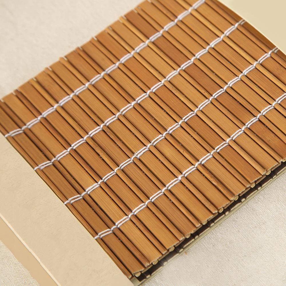 LETAU Cordless Wood Window Roller Shades, Bamboo Light Filtering Window Blinds for Indoor Home, Office, Kitchen, Pattern 5