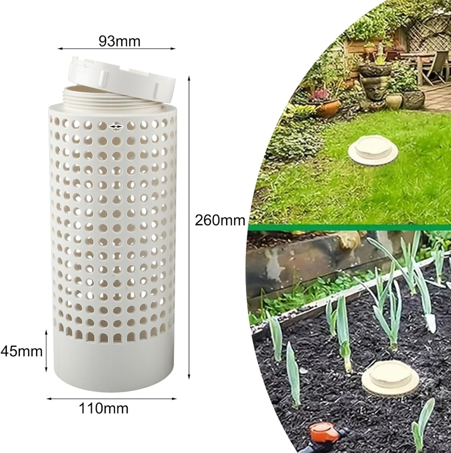 Inground Farm Composter, Outdoor Farm Compost Bin for Reducing Kitchen Food Waste, Raised Garden Beds and Yards, 12 x 6 x 6 inches, Sustainable Gardening Tool Worm Composter (2)