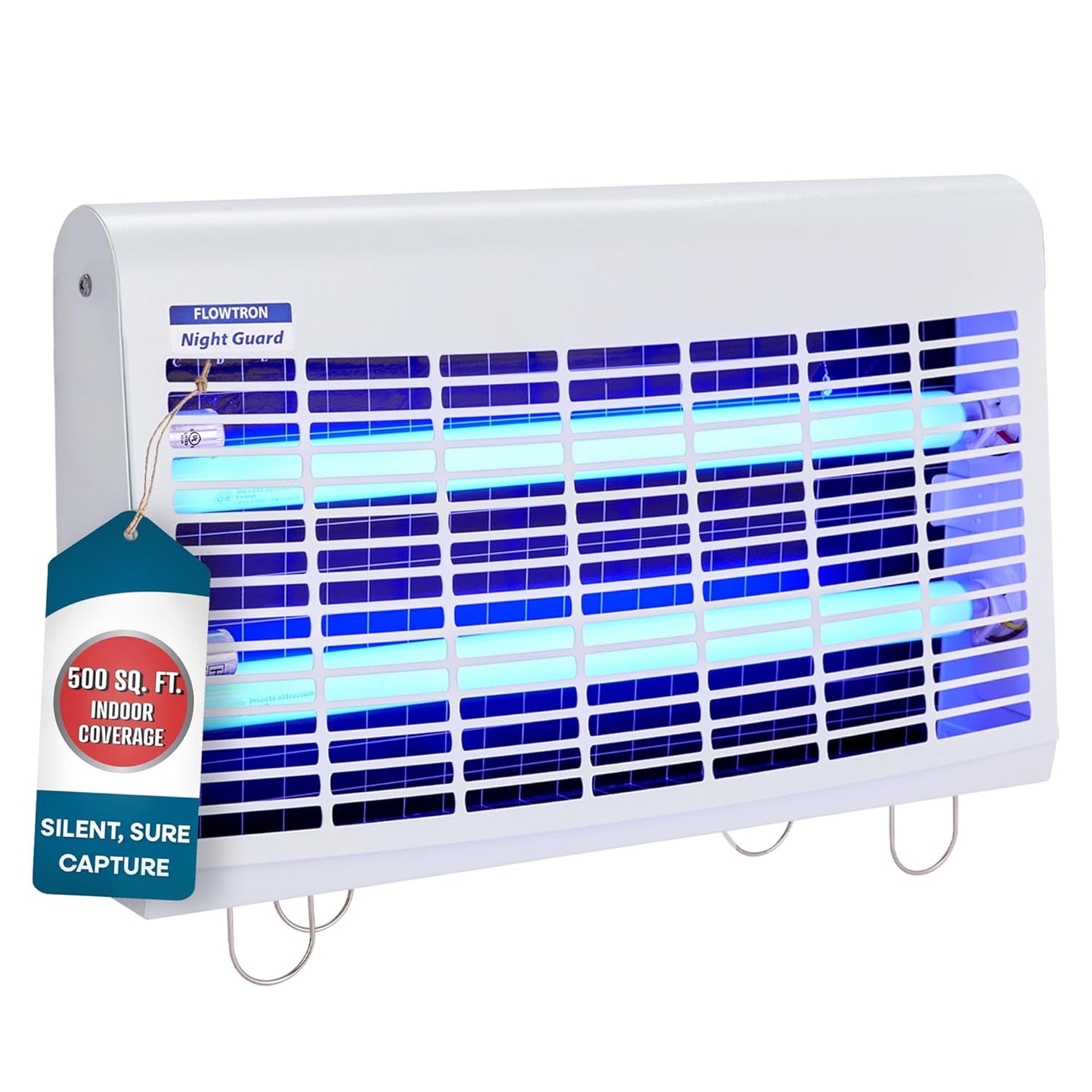 Flowtron Portable Indoor Fly Trap| Electric Insect Killer for Flies & Gnats with Dual Lure Method 30W UV Light & Pheromone Attractant | Sticky Strips, 500 Sq Ft for House & Restaurants