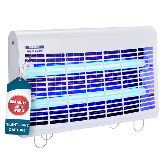 Flowtron Portable Indoor Fly Trap| Electric Insect Killer for Flies & Gnats with Dual Lure Method 30W UV Light & Pheromone Attractant | Sticky Strips, 500 Sq Ft for House & Restaurants