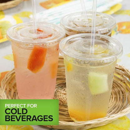 Stock Your Home 16 oz Premium Commercially Compostable Cold Cups (50 Pack), Eco Party Cup, Environmentally Friendly Disposable Sustainable for Water, Wine, Beer Sample