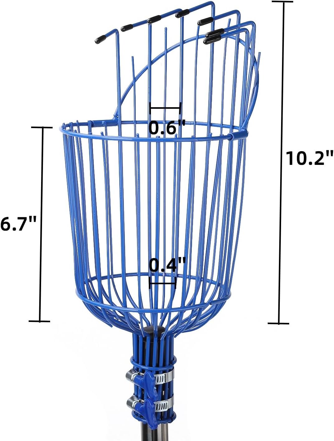 8FT Fruit Picker with Large Basket Telescoping Fruit Picker Pole Foam Padding Prevents Bruising Suitable for Apples Mangoes Pears Oranges Avocados, Blue (Pole Included)