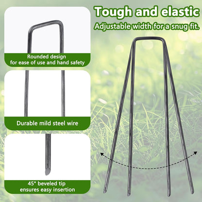 150 Pack Landscape Staples,6 Inch 11 Gauge Steel Garden Stakes,U Shaped Garden Staples,Heavy Duty Yard Stakes,Ground Stake for Securing Yard Lawn,Weed Barrier Fabric,Ground Cover