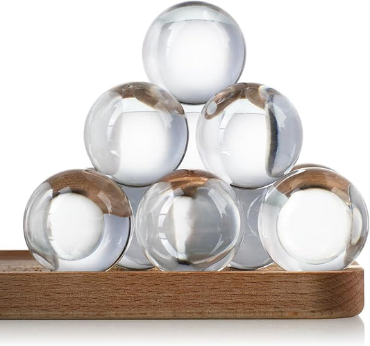 8pcs Clear Crystal Glass Balls 40mm Transparent Quartz Decorative Spheres for Home Table Decor