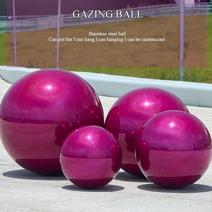 Decorative Garden Gazing Ball, Home Garden Gazing Globe Mirror Balls, Polished Stainless Steel Shiny Sphere, Ideal As a Housewarming Gift (Dia:20cm/8 inches)