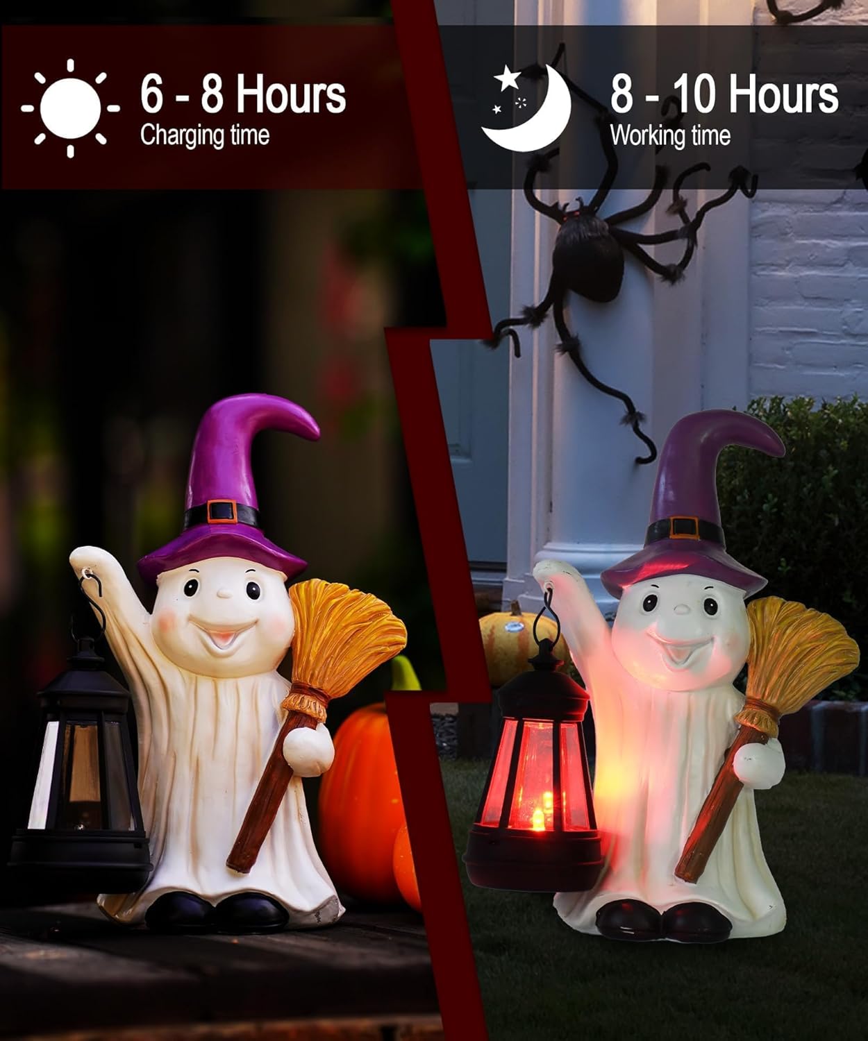 Qeeman Ghost Statues for Garden Decor : Halloween Waterproof Outdoor Decorations Yard Art Resin Figurines for Patio Balcony Porch Lawn Ornaments