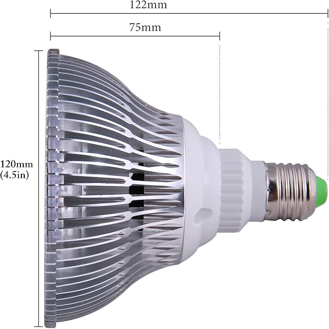 ABI True 26W Red 620-630nm PAR38 LED Grow Light Bulb with Active Cooling for Flowering