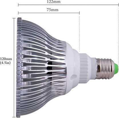 ABI 12W LED PAR38 Grow Light Bulb for Veg and Flower (Red 620-630nm, Deep Red 660nm, and Blue 450-460nm)