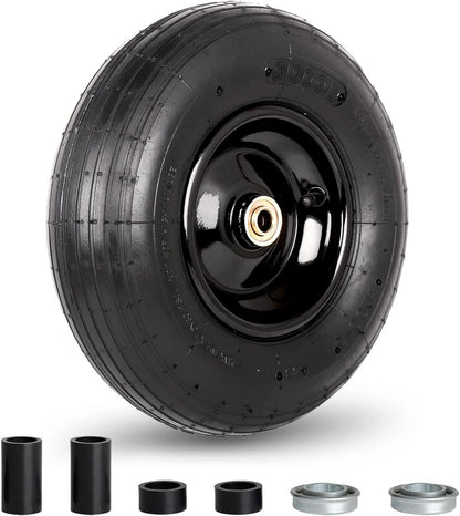 4.00-6 Tire and Wheel, 13" Wheelbarrow Pneumatic Tire, 5/8" & 3/4" Bearings, 1.75-6" Centered Hub,Sealed Bearings for Wheelbarrows Trolley Dolly Garden Wagon Cart Wheel Replacement