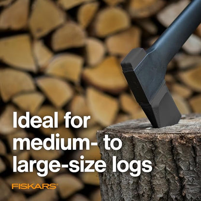 Fiskars 36" Super Splitting Axe, Wood Splitter for Medium to Large Size Logs, with Shock-Absorbing FiberComp Handle, Lawn and Garden Tool, 6 pounds, Black