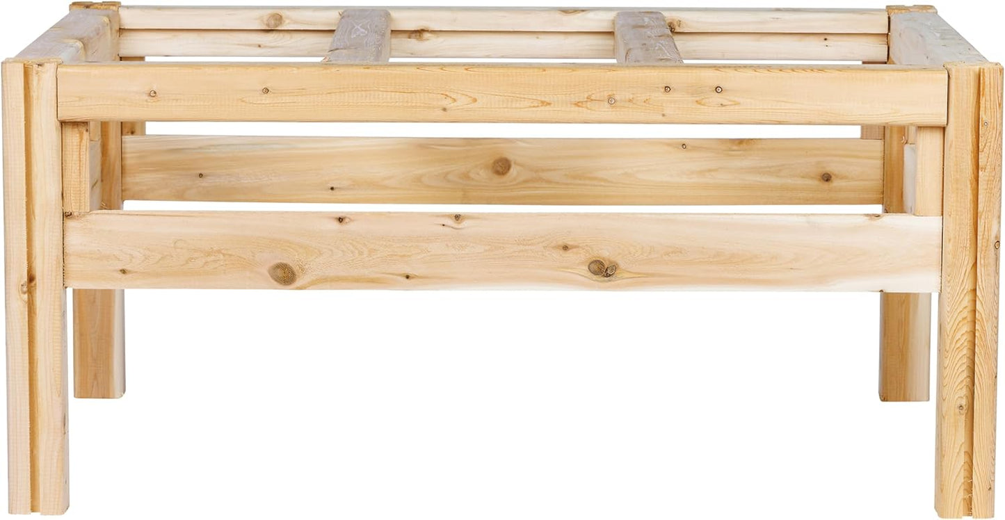 Greenes Fence Six Bucket Elevated Cedar Wood Garden Frame, 43 in. x 28 in. x 20 in. - Made in USA with North American Cedar
