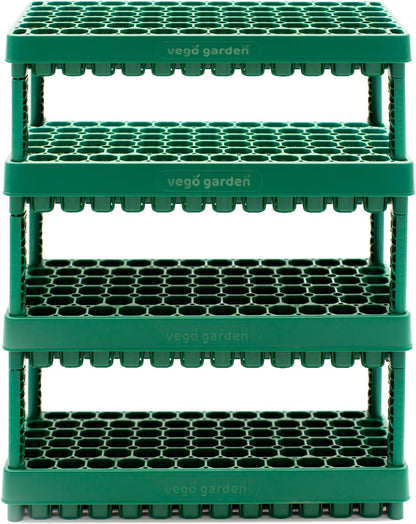 Vego garden 10" x 20" 76 Cells Seed Starter Tray Stackable Seedling Starting Germination Trays for Plants Planting Vegetables Herbs Flowers, 4 Sets