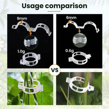 400pcs Plastic Plant Clips Reusable Garden Clips,Secured Plant Clips for Trellis&Vine Support Tomato Clips for Climbing Plants Enhance Upright Growth & Healthiness (400, CleanWhite)