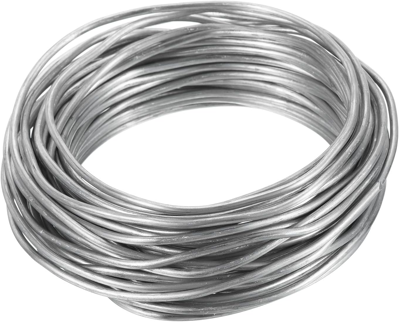 PATIKIL 2.5mm Bonsai Training Wire, Floral Wire Stems Anodized Aluminum Tree Wire 32.8 Feet Total for Gardening Branch Fixing, Silver Tone