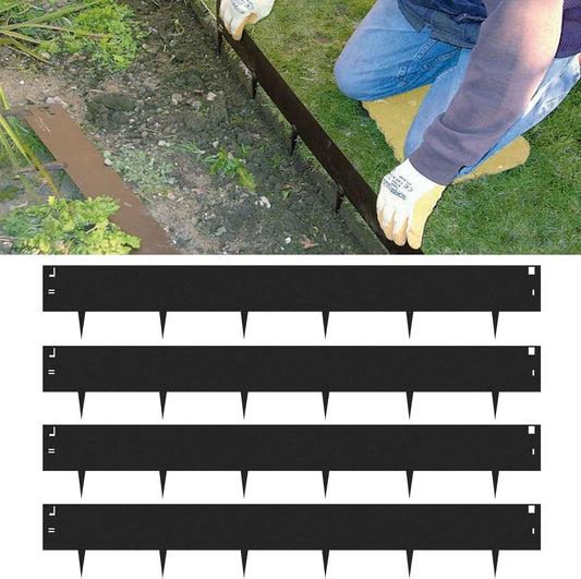 5Pack Galvanized Steel Landsacpe Edging,40“/L x 6.5"/H No Dig Edging for Landscaping,Garden Edging