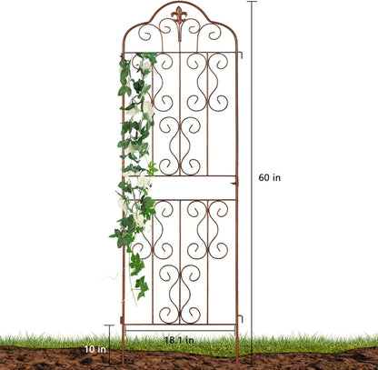 hogardeck 4 Packs 60 * 18 inch Metal Garden Trellis for Climbing Plants Outdoor,Heavy Duty,Gold Coating Rustproof Trellis for Rose, Vegetable, Flowers, Expandable,Perfect for Training Climbing Plants