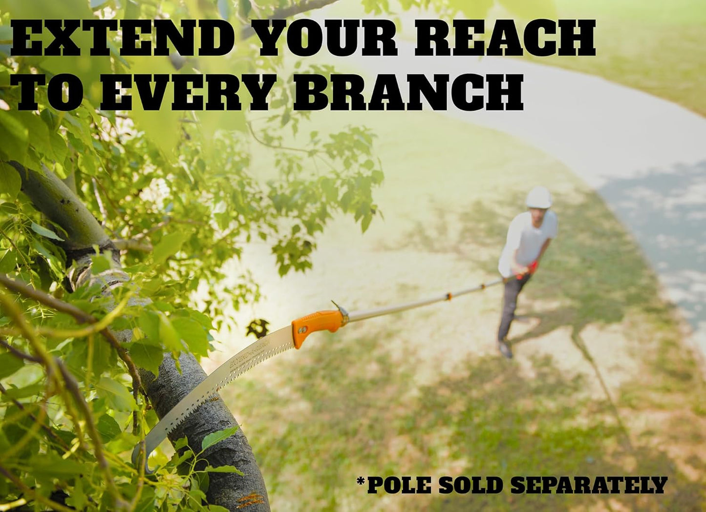 Pruning Manual Hand Saw // Hand Held or with Extension Manual Pole Saw for Tree Trimming // Fits All Extension Poles with Standard US Acme Thread // Tree Limb Hand Saw (Pole Sold Separately)