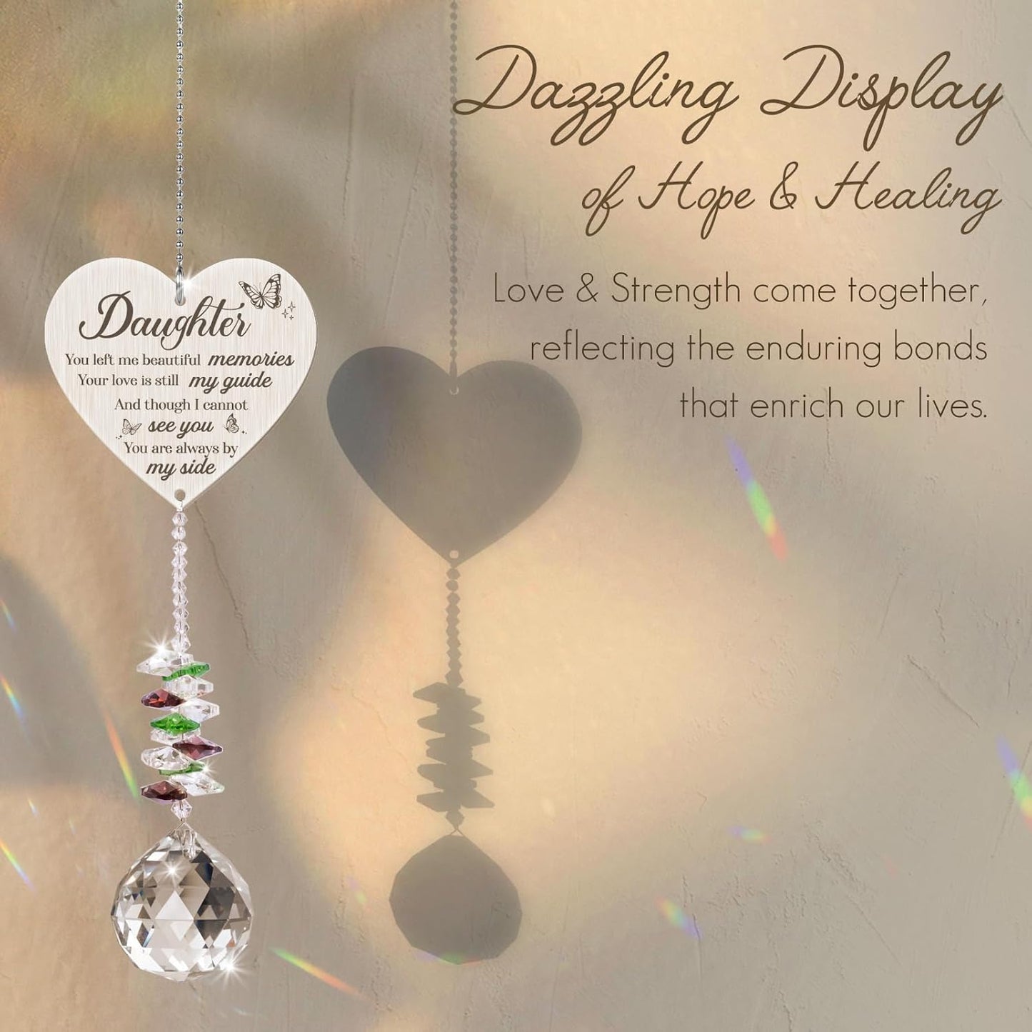 Memorial Gifts for Loss of Daughter,Bereavement Suncatcher Crystal Rainbow Maker,Elegant Keepsake for Deceased Daughter,Durable Sympathy Gift