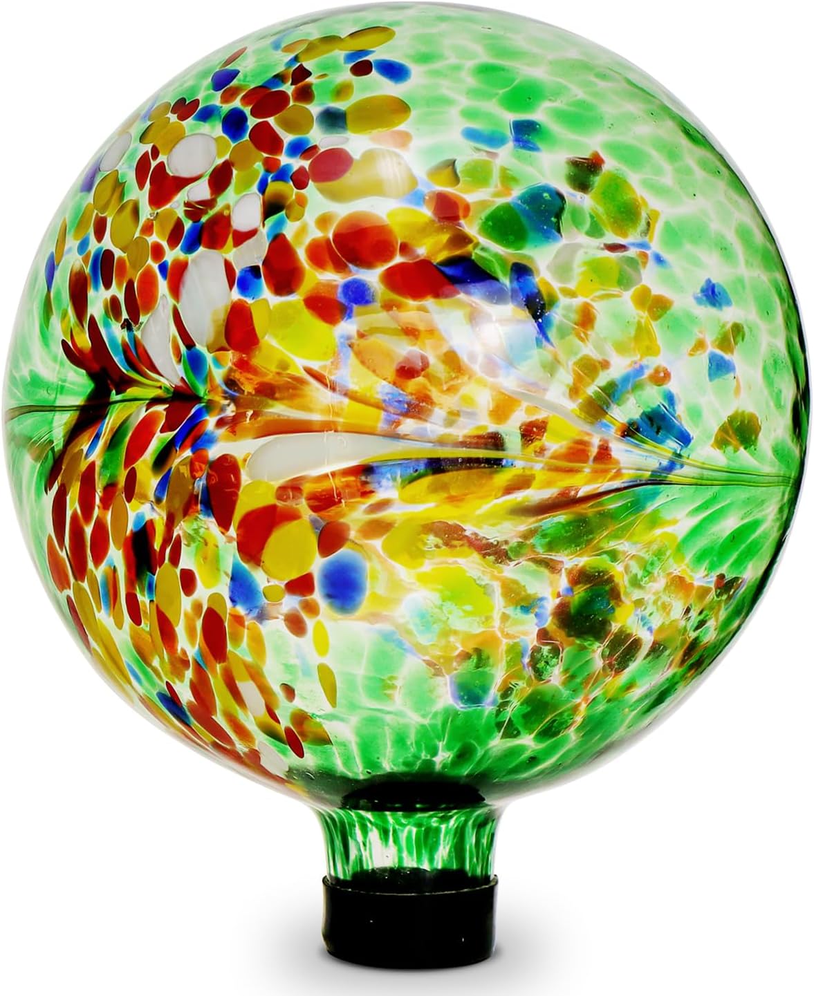 10 Inch Gazing Balls for Garden, Hand Blown Indoor Outdoor Glass Garden Globes Balls for Outside Festive Yard Lawn Ornaments Decoration (Green)